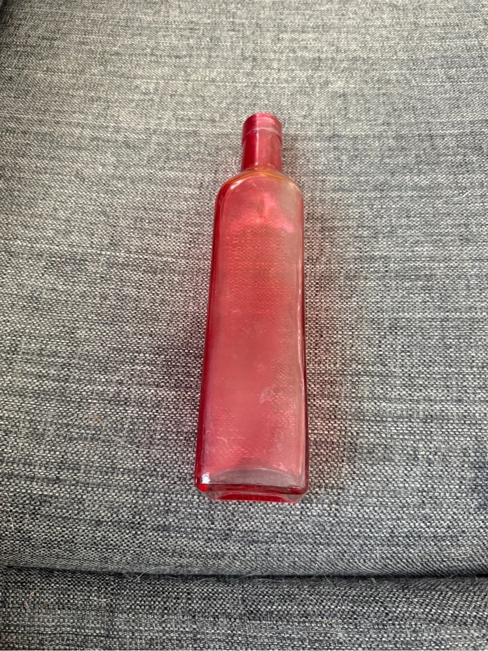 Decorative Pink/red Glass Bottle Vase - Home Dining Accent